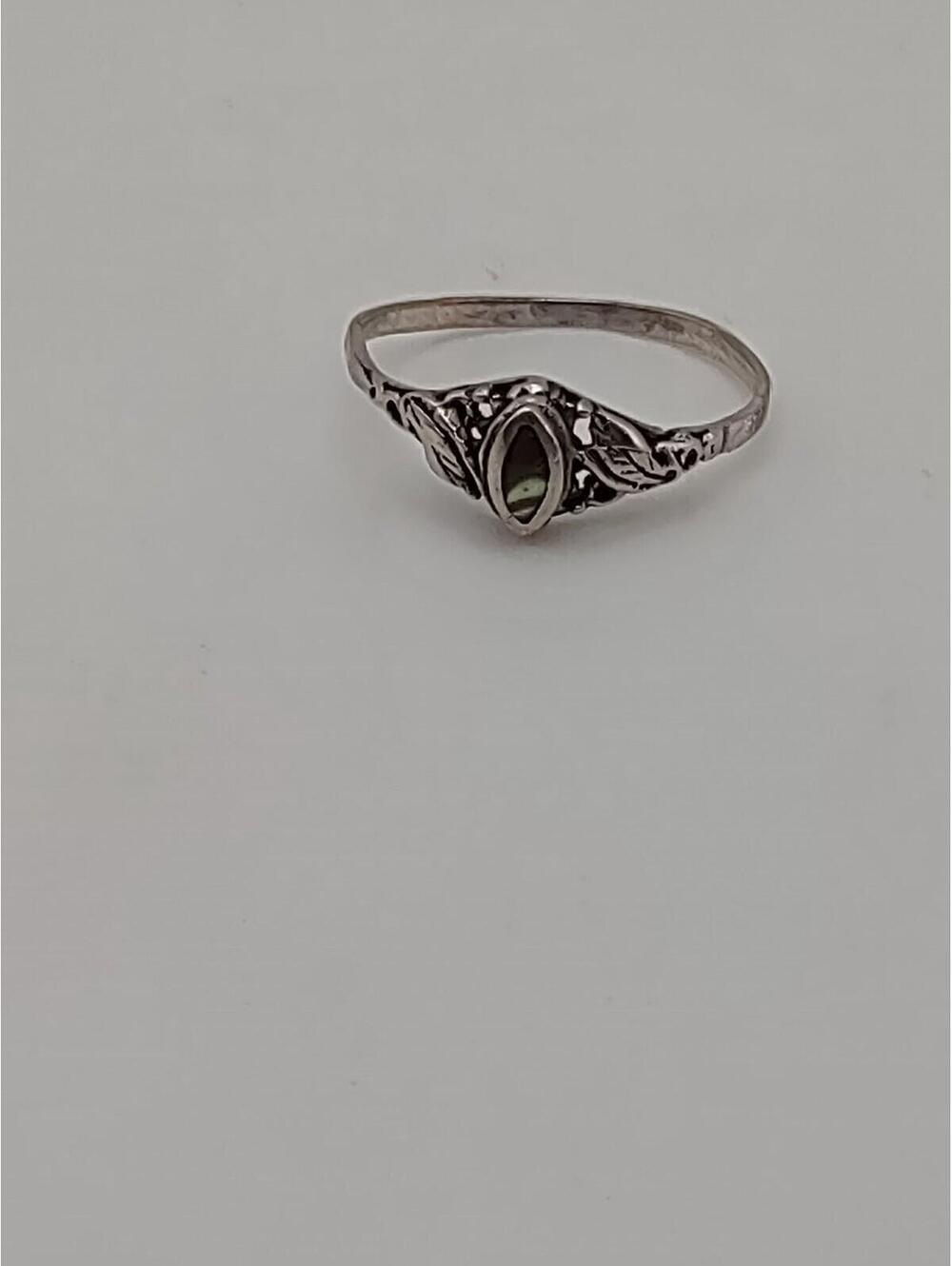 Sterling 925 Dainty Ring Sz 7 Marquise Stone 1g
